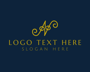Letter N - Ornate Luxury Cursive logo design