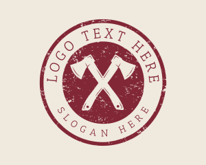 Logging - Rustic Hatchet Axe logo design