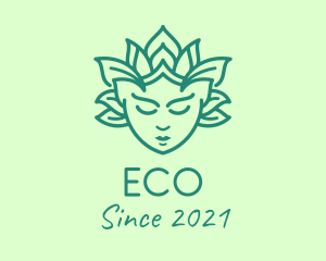 Makeup Artist - Green Nature Goddess logo design