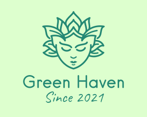 Green Nature Goddess logo design