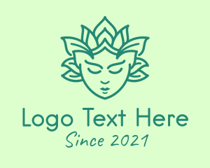 Lady - Green Nature Goddess logo design