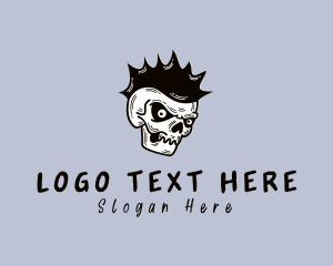Skate - Angry Punk Skull logo design