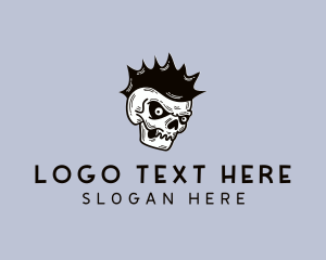 Angry Punk Skull Logo