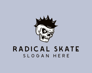 Angry Punk Skull logo design