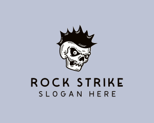 Angry Punk Skull logo design