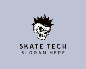 Angry Punk Skull logo design