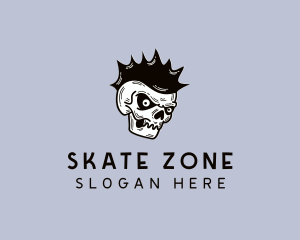 Angry Punk Skull logo design