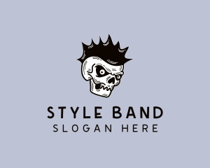 Angry Punk Skull logo design