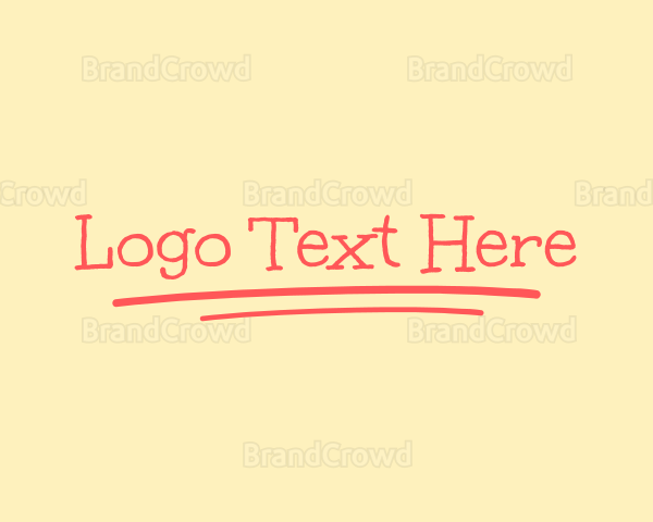 School Kid Handwritten Logo