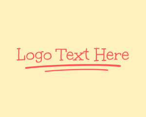Teaching - Red Handwritten Wordmark logo design