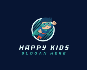 Superhero Kid Boy logo design