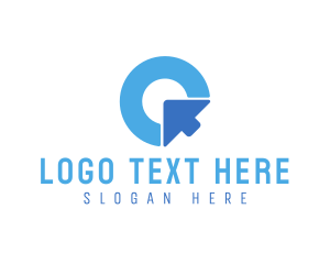 Letter Q - Digital Cursor Q logo design