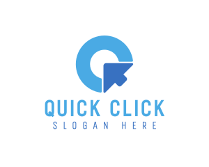 Click - Digital Cursor Q logo design