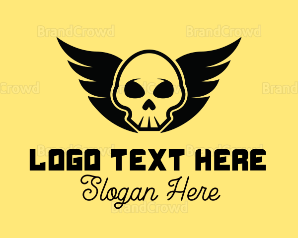 Winged Skull Pirate Logo