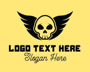 Gamer - Winged Skull Pirate logo design