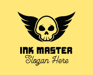 Tattooist - Winged Skull Pirate logo design