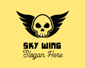 Wing - Winged Skull Pirate logo design