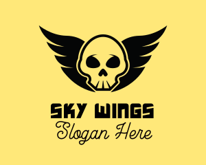 Winged Skull Pirate logo design