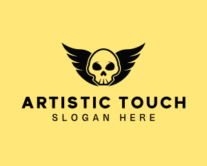 Winged Skull Pirate logo design