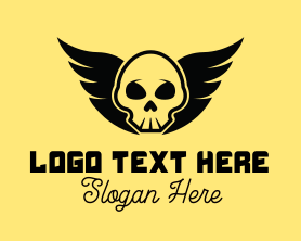 Horror - Winged Skull Pirate logo design