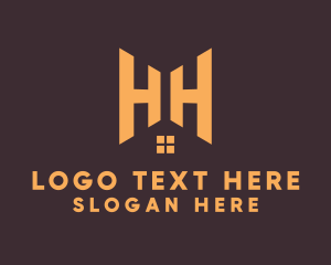 Negative Space - Double H House logo design