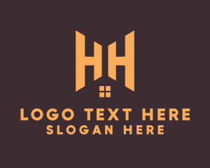 Letter H - Double H House logo design