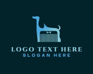 Canine - Comb Dog Grooming logo design