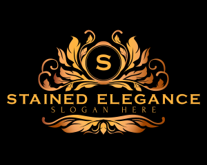 Luxury Floral Crest logo design