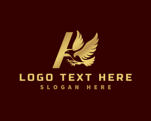 Aviation - Premium Eagle Bird Letter A logo design