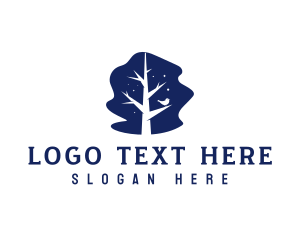 Tree - Night Tree Branch logo design