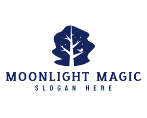 Midnight - Night Tree Branch logo design