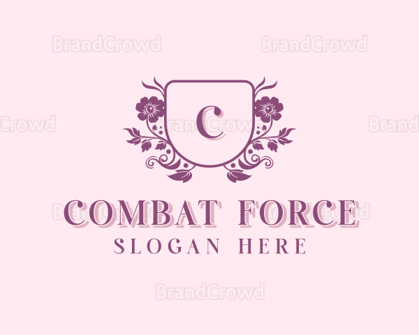 Stylish Wedding Flower Arrangement Logo