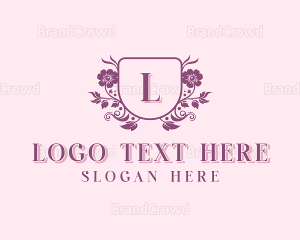 Stylish Wedding Flower Arrangement Logo