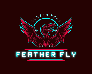 Flying Pterodactyl Dinosaur logo design