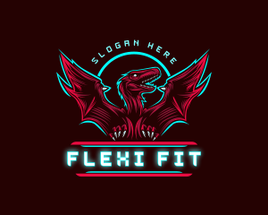 Flying Pterodactyl Dinosaur logo design