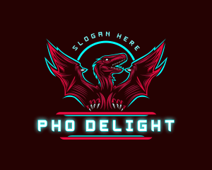 Flying Pterodactyl Dinosaur logo design