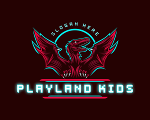 Flying Pterodactyl Dinosaur logo design