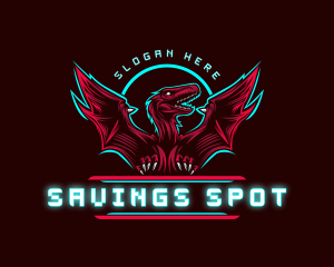 Flying Pterodactyl Dinosaur logo design