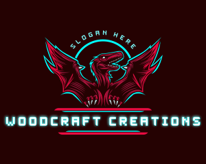 Flying Pterodactyl Dinosaur logo design