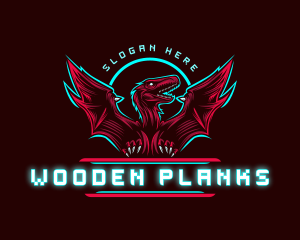 Flying Pterodactyl Dinosaur logo design