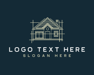 Residential - House Blueprint Architect logo design