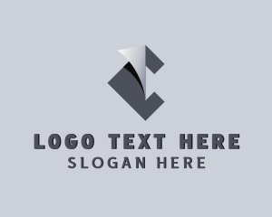 Origami - Fabrication Origami Fold Letter C logo design