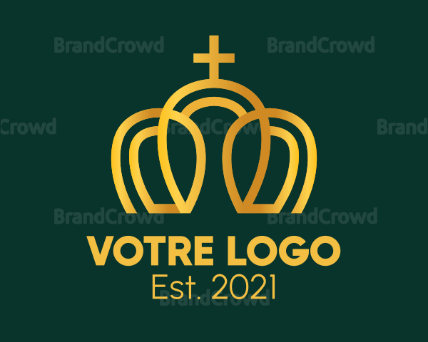 Gold Minimalist Imperial Crown Logo