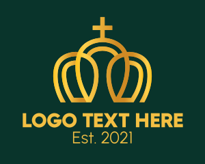 Catholic - Gold Minimalist Imperial Crown logo design