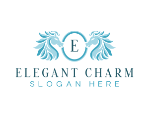 Horse Elegant Crest logo design