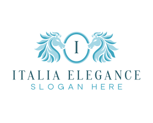 Horse Elegant Crest logo design