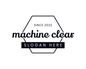 Clean - Hexagon Emblem Wordmark logo design