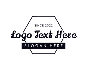 Hairstylist - Hexagon Emblem Wordmark logo design