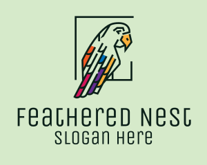 Feathers - Colorful Parrot Bird logo design