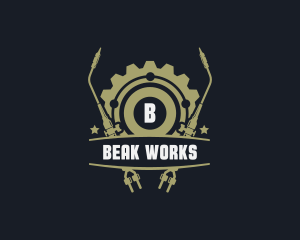 Gear Welding Torch Metalworks logo design